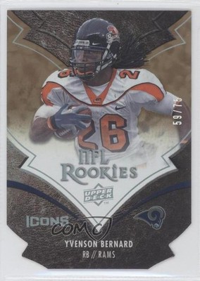 2008 Icons NFL Rookies Gold Die-Cut 59/75 Yvenson Bernard #200 Rookie RC 0c2