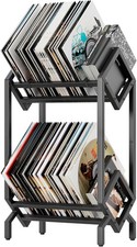 Vinyl Record Storage Rack, Holder 160-200 LP Shelf Black