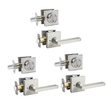 Exterior Door Lock Set with Deadbolt, Front Door Handle Set, Heavy Duty Keyed...