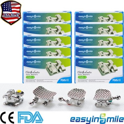 10PKS Dental Orthodontic Brackets MINI Roth/MBT Braces  022 345 Orth Easyinsmile