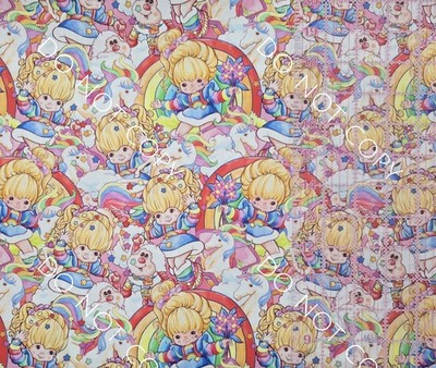 Custom Cotton Woven Fabric Rainbow Brite Tv Show By The 1/4 Yard 9x56