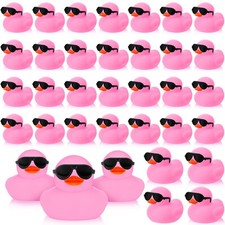 36 Packs Mini Rubber Ducks with Sunglasses Sets 2.2 Inch Bath Squeaky Rubber ...