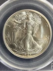 1943-D 50C Walking Liberty Half Dollar PCGS MS65 Superb Detail Light Gold Tone