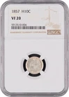 1857 H10c Seated Liberty Half Dime,   NGC VF 20