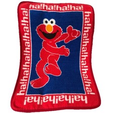 Elmo Blanket Throw Vintage 90s Sesame Street Ha Ha Ha Red Blue 45" x 30"