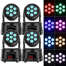 4PCS 7 LED RGBW Wash Moving Head Light Beam Stage Lighting Disco DMX Strobe Bar
