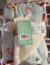 Disney Mickey Mouse Christmas Baby Blanket 30 X 40 Inches Brand New.