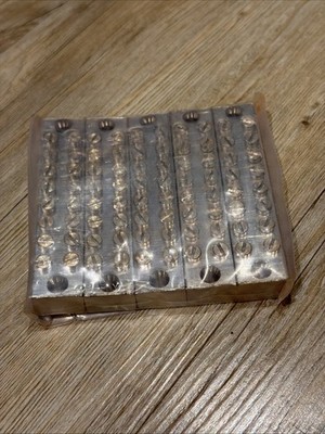 5x 8-fach Erdungsblockklemme Anschluss massiv Messing Beschichtung Greenbrook