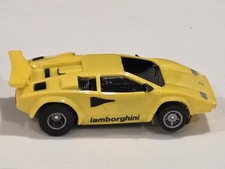TYCO 440-X2 YELLOW LAMBORGHINI COUNTACH VERY NICE CONDITION SLOT CAR RUNS MINT