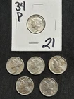 Mercury Dimes BU +++ (6coins)￼