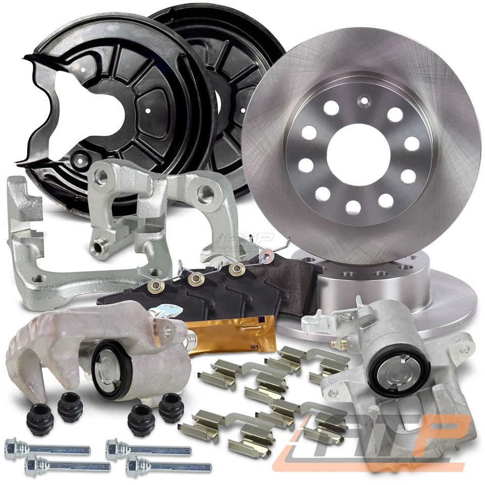 2x BREMSSCHEIBE Ø253 + BELÄGE + BREMSSATTEL HINTEN FÜR AUDI A3 SEAT ALTEA