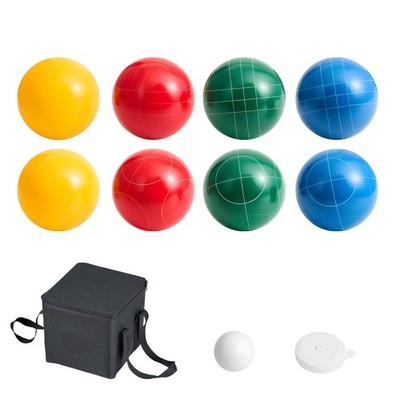 Uimoso Bocce Ball Set with 8 Resin Balls, 90 mm, 4 Colors for Outdoor Play