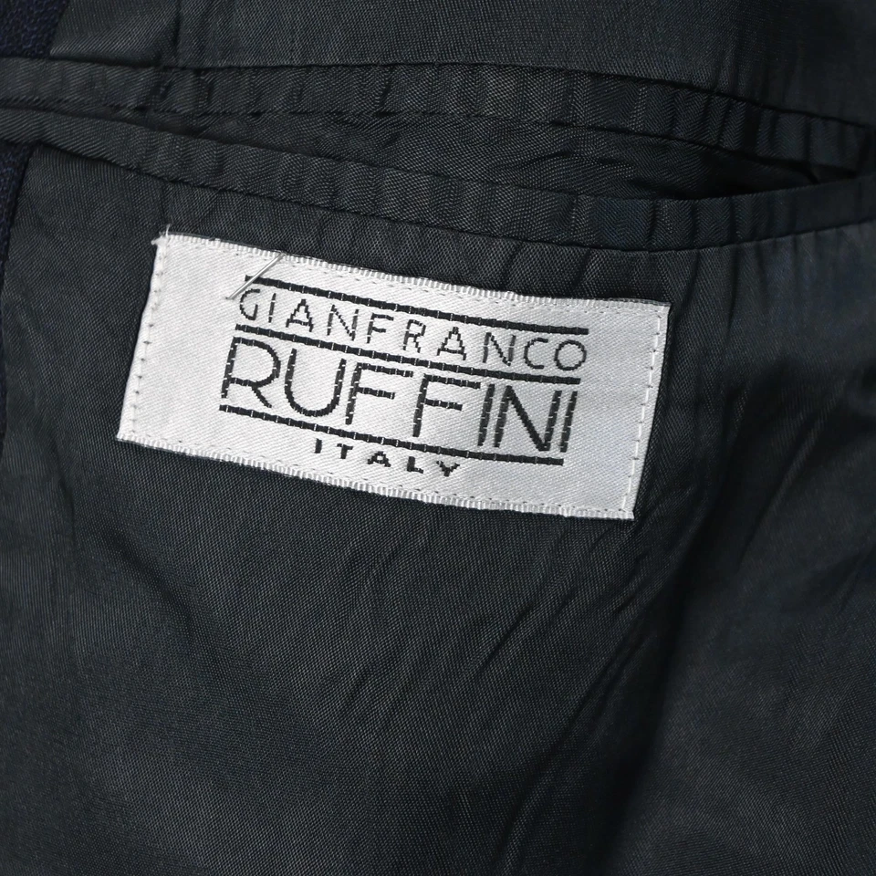 Chaqueta Pantalones Traje Ruffini 48L 42x28 Azul Oscuro Cuadros Glenn Lana Para Hombre Foto 4 de 4
