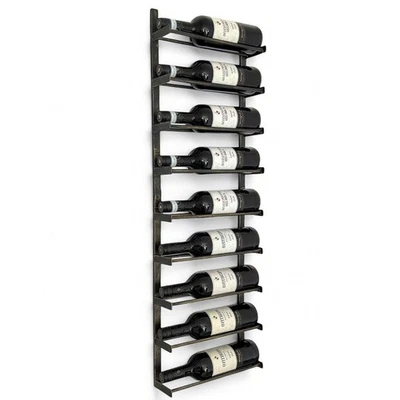DANDIBO Estante para vino pared metal negro 240402 estante para botellas estrecho montaje en pared Wine Rack