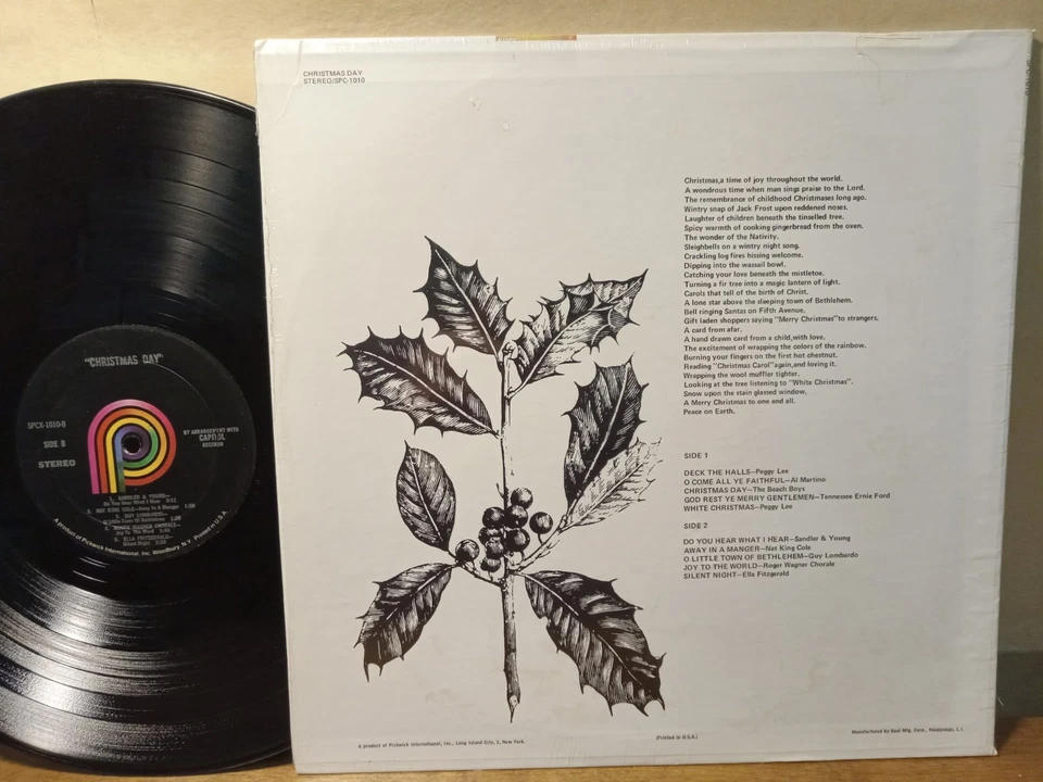 Christmas Day - The Beach Boys + Ella Fitzgerald, LP VG w/SHRINK 🌈 Pickwick🌈  - Image 3 of 4