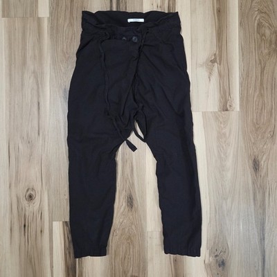 Pharaoh Harem Pants Womens 30* Black Drawstring Cotton Crop