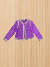 Victor Costa Occasion Purple Jacket with Gold Beaded Embroidery XS