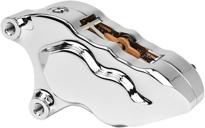 Hawg Halters Inc 4-Piston Front Left Brake Caliper Chrome