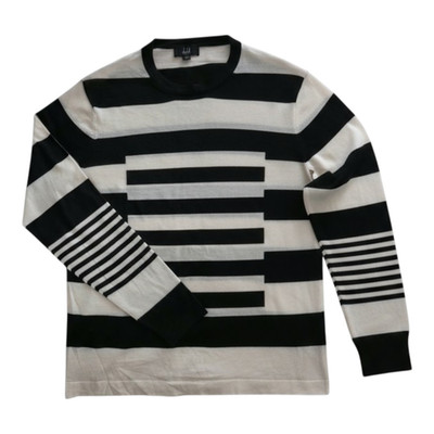 Dunhill Intarsia Stripe Jumper Pullover Sweater Size M Kaschmir Wolle Seide