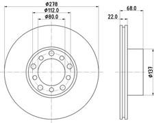 2x Bremsscheibe HELLA PAGID 8DD 355 100-401 für R107 W126 MERCEDES C107 KLASSE 2x Bremsscheibe HELLA PAGID 8DD 355 100-401 für R107 W126 MERCEDES C107 KLASSE