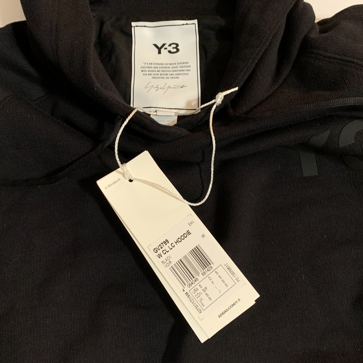 Adidas x Yohji Yamamoto GV2799 Y-3 Classic Chest Logo Hoodie
