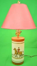 Cyril Gorainoff for Abercrombie & Fitch Fox-Hunt Hand-Painted Table Lamp
