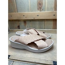 9M BZees Womens Sahara Slide Sandal Slip On Wedge Golden Tan