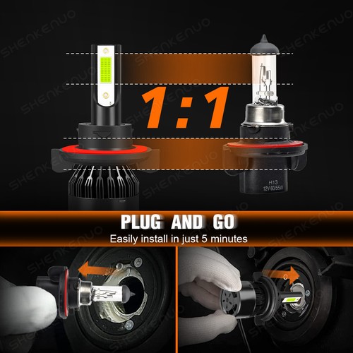 For 2004-2014 Ford F-150 ICE BLUE 8000K LED Headlights High/Low Fog Light Bulbs - Picture 2 of 13