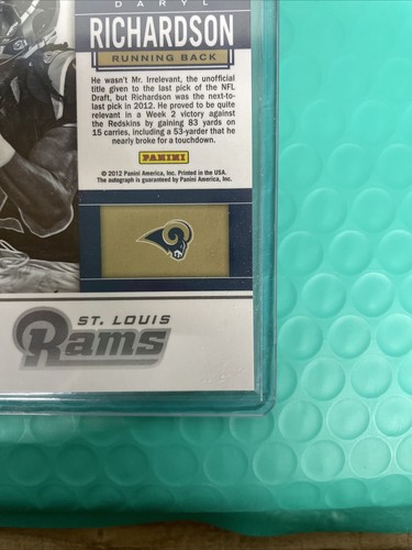 DARYL RICHARDSON 2012 CONTENDERS ROOKIE TICKET SP VARIATION AUTO RC #241 - Picture 10 of 10