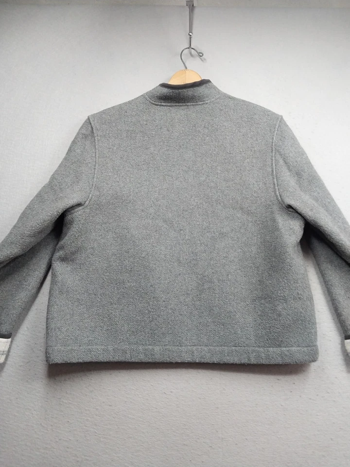 Norton Studio Coat Womens Size Large Gray/ Plaid Full Zip Jacket With Pockets - Image 2 of 4