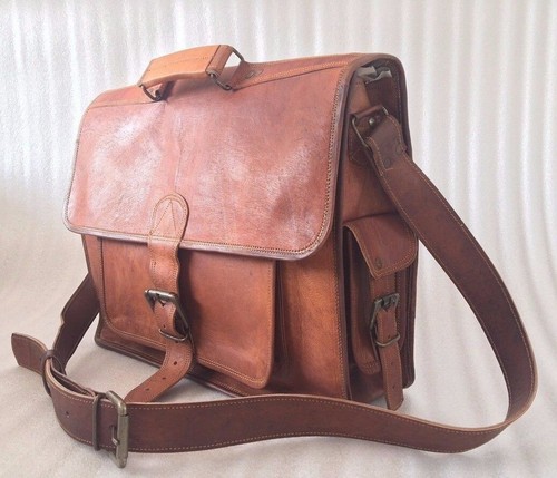 Bolso de Cuero para Hombre 16" Negocios Mensajero Laptop Maletín de Hombro Bolso de Mano Marrón - Imagen 13 de 18