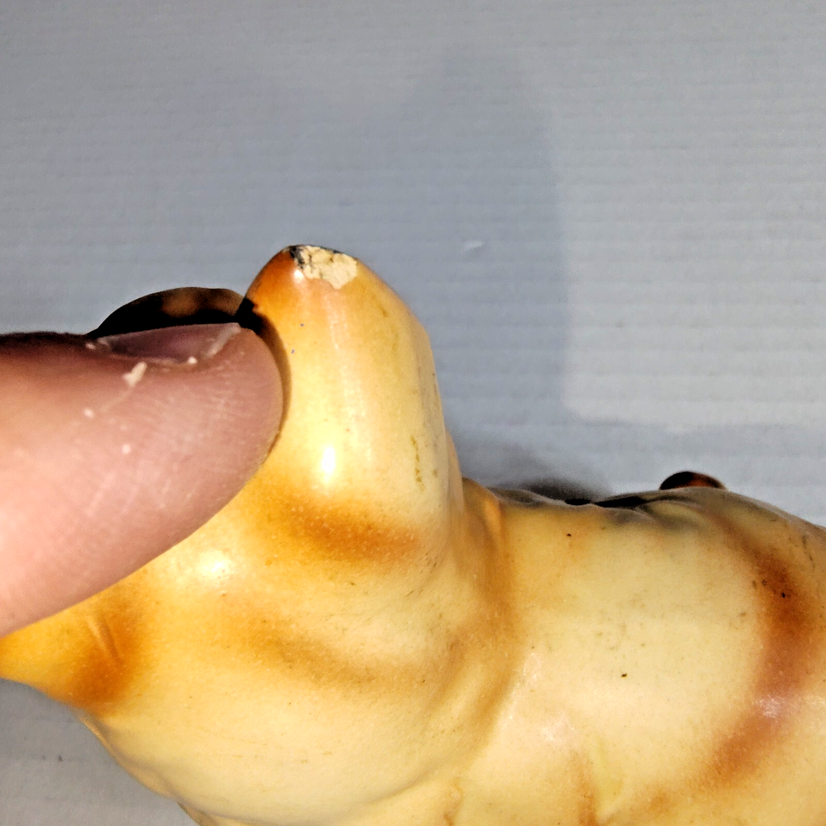 VTG 1970s Ceramic Orange Tabby Cat Miniature Figurine - C7303