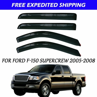 4PC Window Visors For 2006-2008 Lincoln Mark Lt 2004-2008 Ford F150 Supercrew