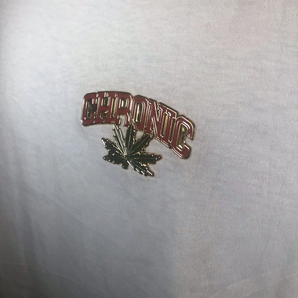 Camiseta vintage de una sola puntada crónica medallón hoja de olla para hombre talla L Foto 4 de 4