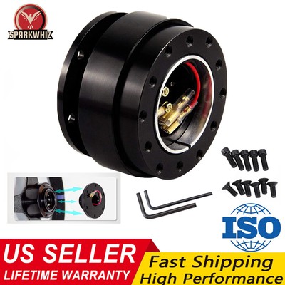 Aluminium Car Steering Wheel Quick Release HUB Adapter Snap Off Boss Kit Black