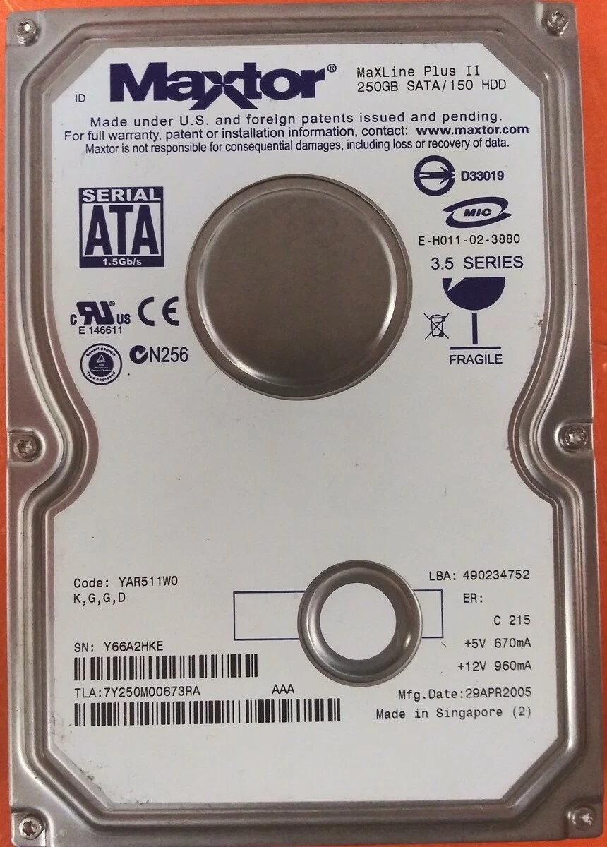 Maxtor 250GB Internal Hard Disk Drives for sale | eBay