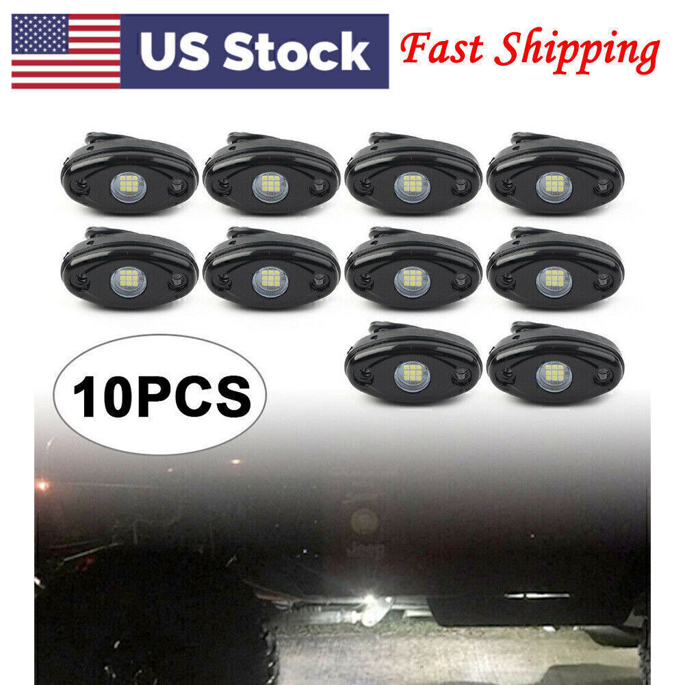 10X LED Rock White Lamp For JEEP ATV Off-Road Truck Under Body Trail Rig Bar