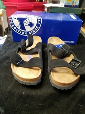 BIRKENSTOCK Arizona Black Suede Unisex Sandals New in Box Regular Fit L 5 M 3