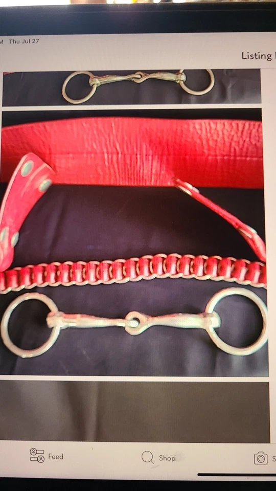 Cinturón de cadera de cuero rojo de principios de los 80 hecho a mano único en su clase Foto 2 de 4