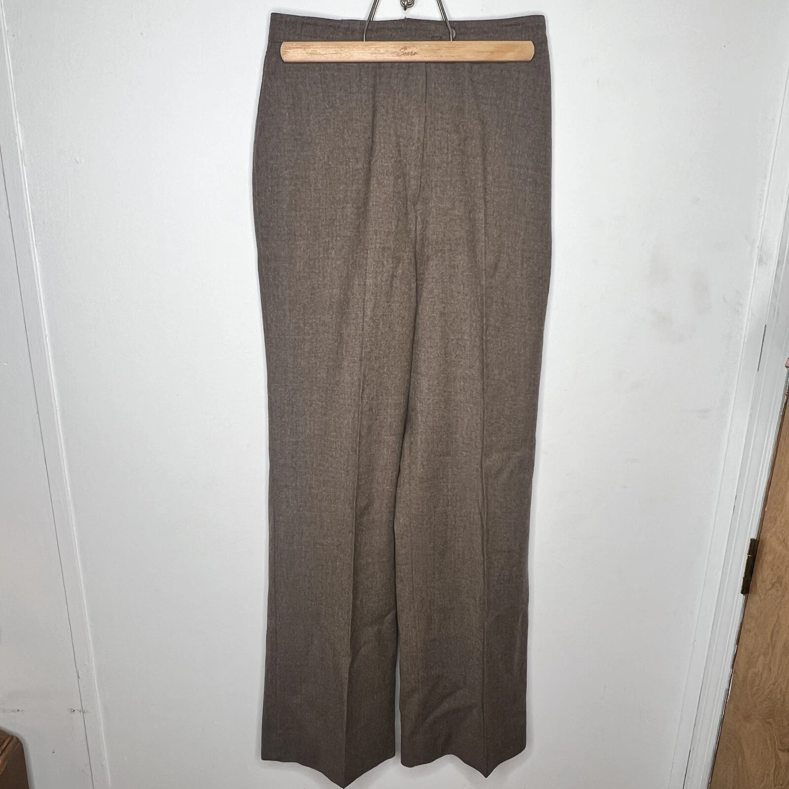 Pantaloni eleganti donna vintage Givenchy Sport Paris New York lana taglia 8 marrone