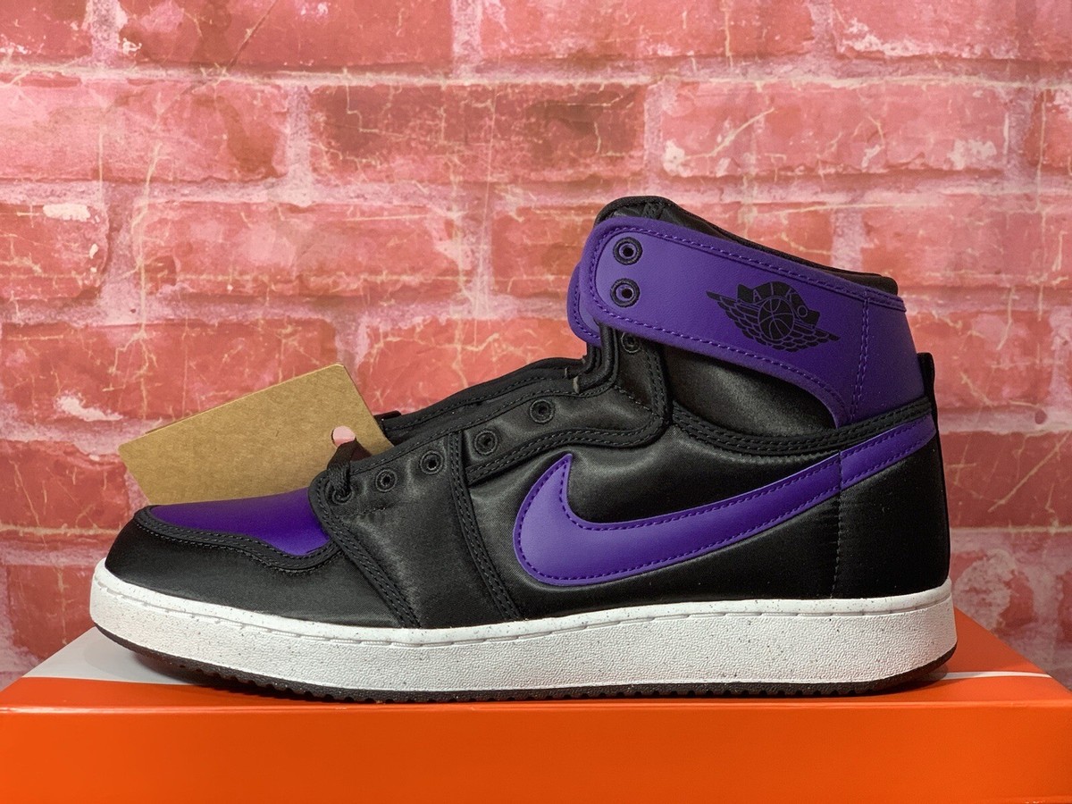 NIKE AIR JORDAN 1 AJKO BLACK FIELD PURPLE SATIN MEN'S SIZES
