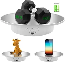 Motorized Rotating Display Stand,7.87Inch /17.6LB Load, Mirror Covered 360 Degre