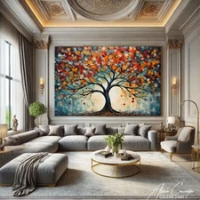 Modern Tree of Life Wall Art Peaceful Art Zen Decor For Garden Meditation Art