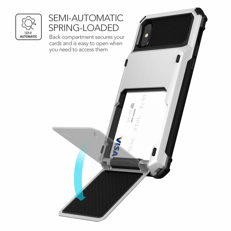 Carpeta Damda Apple iPhone X / XS S8 S9 VRS Diseño Verus Tarjeta de Crédito Billetera Estuche Foto 2 de 4