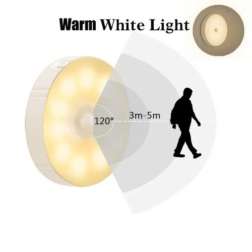 10LED Motion Sensor Light USB Wireless PIR Battery Wall Cabinet Stair Night Lamp - Picture 10 of 15