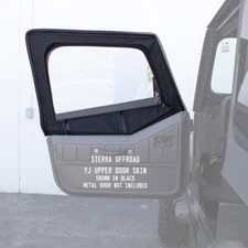 Jeep YJ Wrangler Door Skins for 88-95 Sold in Pairs, Black Sailcloth