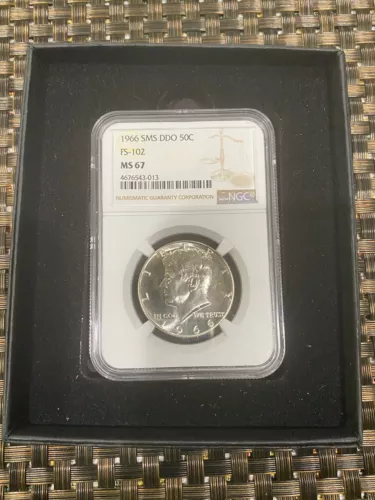 1966 SMS Kennedy Half Dollar DDO FS-102 - NGC MS 67 (50C SP Doubled Die Obverse)