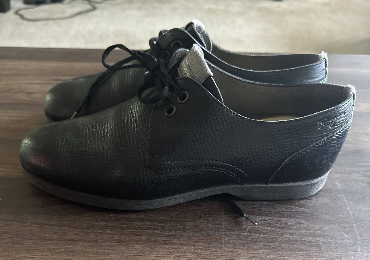 Salvatore Ferragamo TN21982 Black Oxford Style Shoes Size 8.5 D | eBay