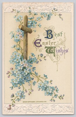 Postcard Easter Greetings Embossed Divided Back Winsch