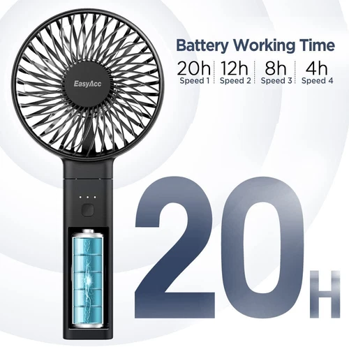 EasyAcc USB Handheld Fan Portable Desk Fan with 5000mAh Battery Rechargeable US - Picture 2 of 23